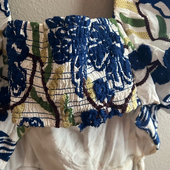Anthropologie Blue and Green Floral Mini Dress - Picture 11 of 11